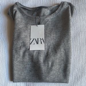 NWT Zara sleeveless heather grey shell